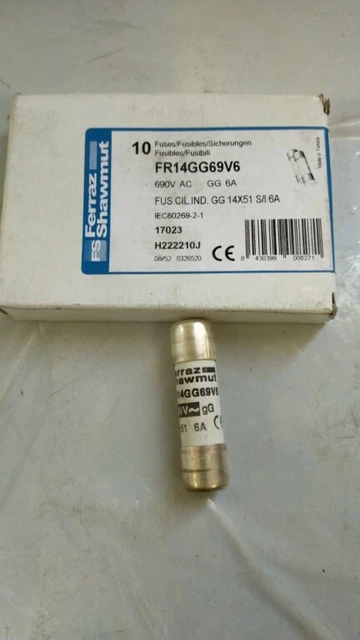 Fusibles FERRAZ SHAWMUT FR14GG69V6 LOTE DE 15 UNIDADES