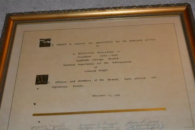 Civil Rights Autographs Chicago Head South Side Naacp Important African American
