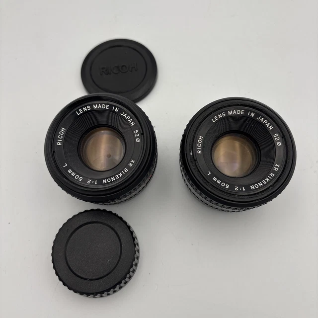 RICOH XR RIKENON L 50mm f/2 Prime Lens, Excellent Condition Caps