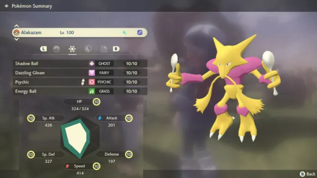 POKEMON Legends Arceus✨SHINY✨Alpha Alakazam w/ MAX Stats CUSTOMIZABLE