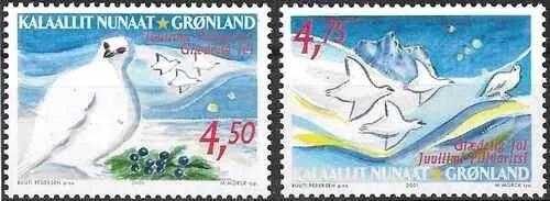 Timbres Religion Noël Oiseaux Groenland 353/354 ** (74171FD)