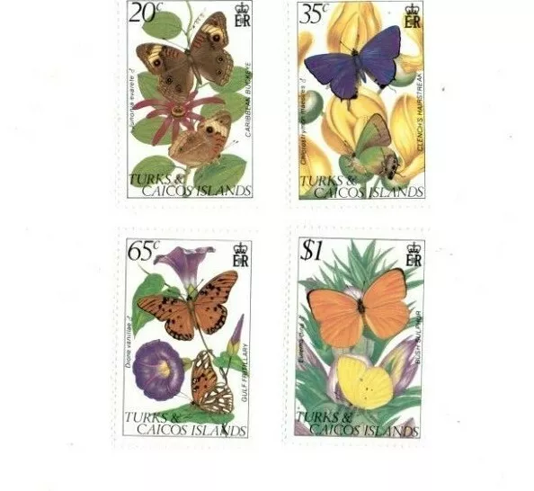 Turks and Caicos -1982 - Butterflies Species - Set of Four - MNH (Scott#507-10)