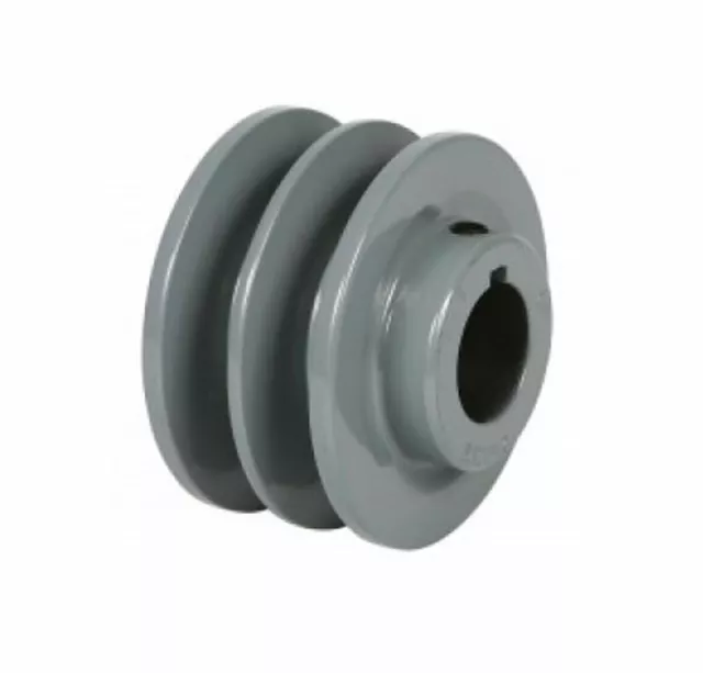 4.25" Cast Iron 7/8" Shaft Solid Sheave Pulley 2 Grooves V Style A Belt 2AK4178