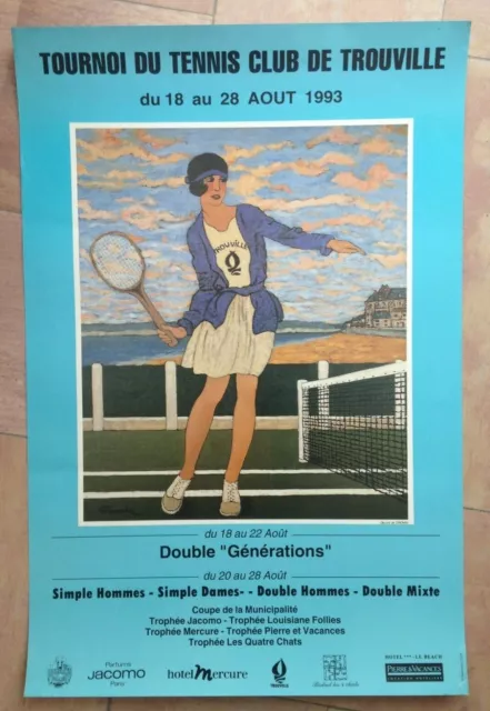 TROUVILLE TOURNOI DU TENNIS CLUB illustrée par DROMIK 1993 AFFICHE ORIGINALE