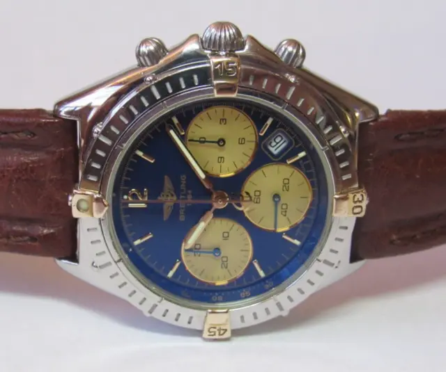 Breitling Windrider Chrono Sextant B55047 18K/Ss Midsize Mens Chronograph Watch