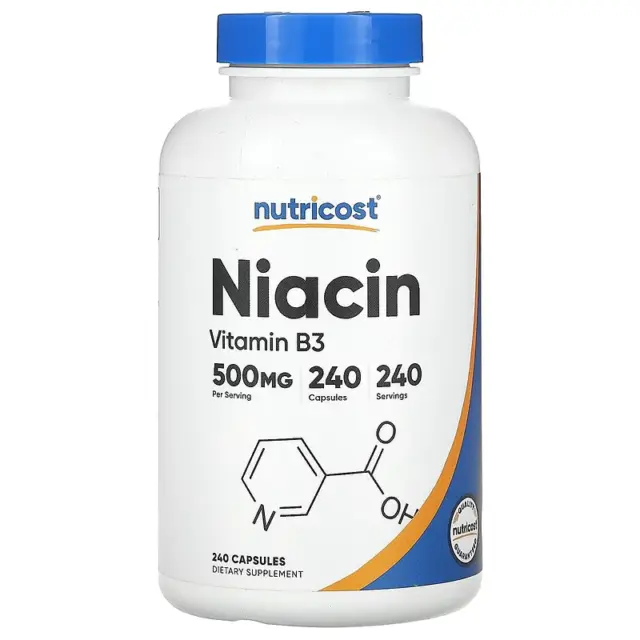 Niacine 500 MG 240 Gélules Nutricost Vitamine B6