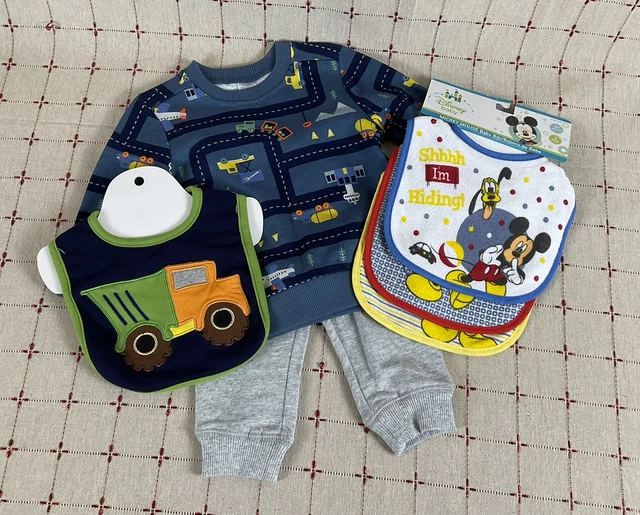 Baby Boy Carters 6 months Outfit & Bibs Disney Baby New Sweatpants Sweater