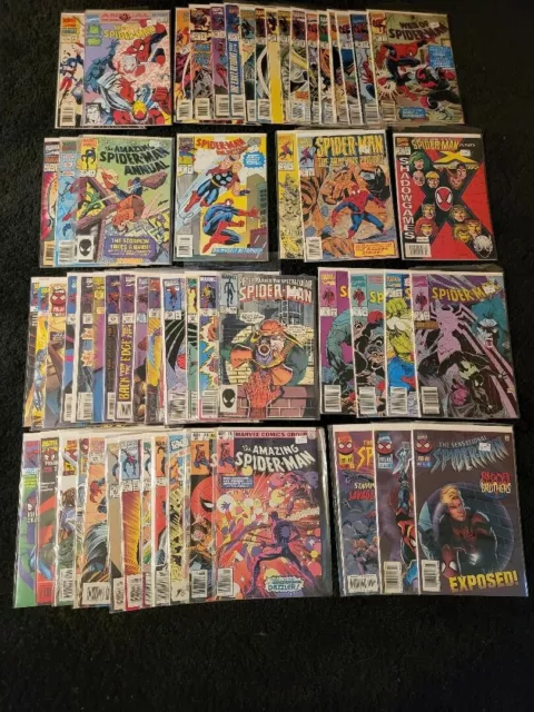 Spiderman Marvel Comic Book 62 Issue LOT Cross Titles Books Comics