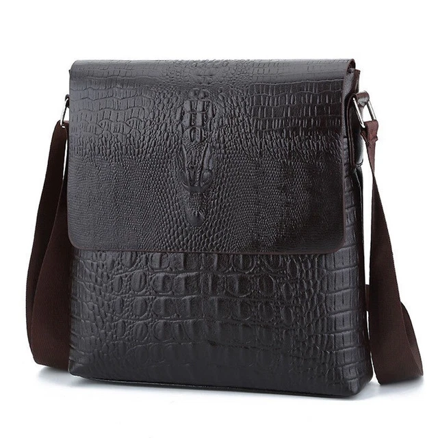 New Men Crossbody Bag Leather Messenger Brown Fashion Business Shoulder Handbags