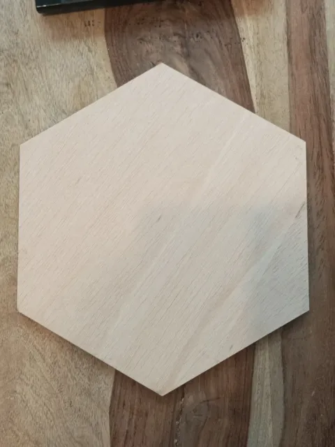 Holz Holzzuschnitt 27cm x 6mm Hexagon Sechseck Wabe Deko Basteln