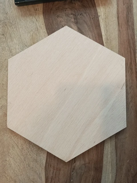 Holz Holzzuschnitt 27cm x 6mm Hexagon Sechseck Wabe Deko Basteln