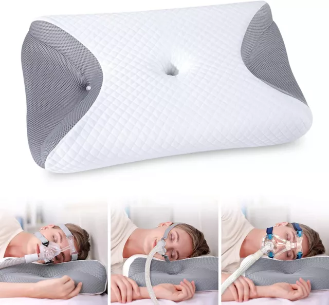 HOMCA CPAP Memory Foam Pillow for Side Sleepers- Sleep Apnea -Masks- Neck Relief