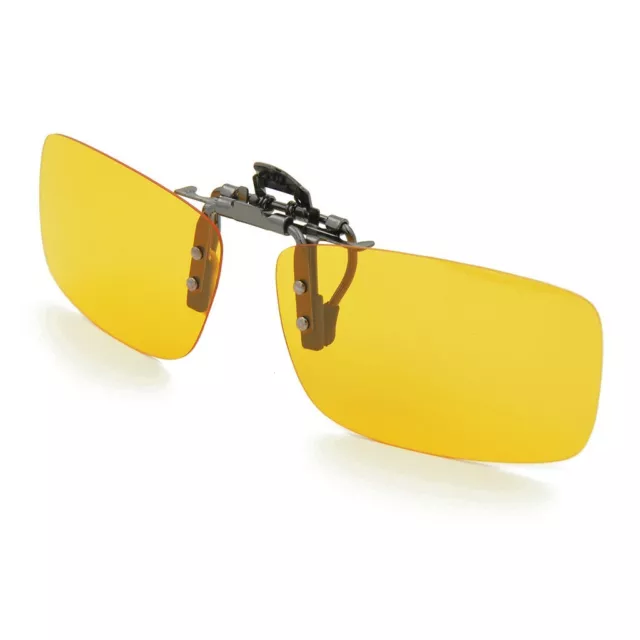 Besgoods Yellow Night Vision Polarized Clip-on Flip up Metal Clip Sunglasses ...