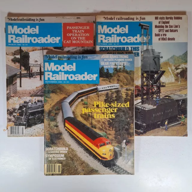 VTG Model Railroader, 3 Issues, Mar-Oct-Nov, 1980, Plans Ads Layouts Projects