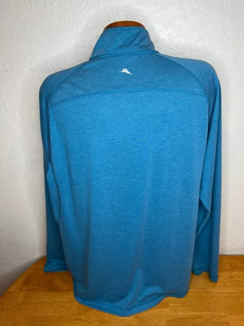 Men's Tommy Bahama Relax 1/2 Zip Pullover Size Extra Large XL - Teal - Polyester