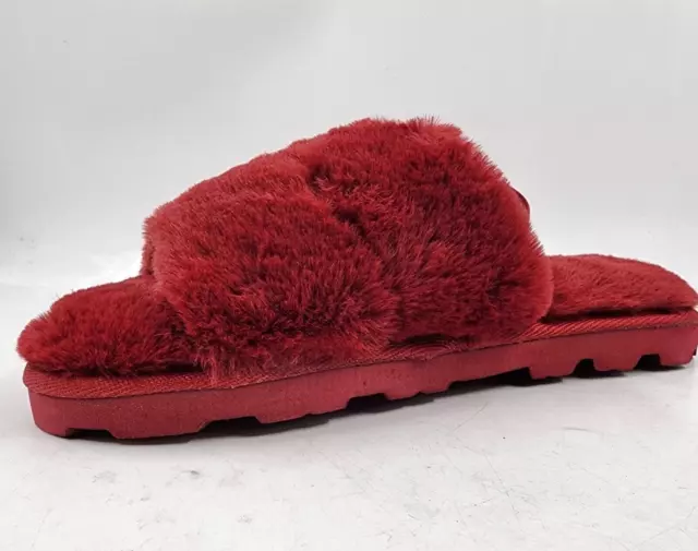 INC International Concepts Indoor/Outdoor Faux-Fur Slippers Men's Small Red