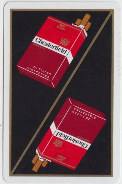 Cigarette tobacco advertising Chesterfield filter playing swap card, uncommon