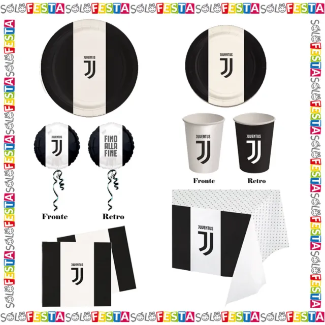 Kit Set Festa di Compleanno Juventus Calcio Juve Bimbo Bambino Coordinato N.24