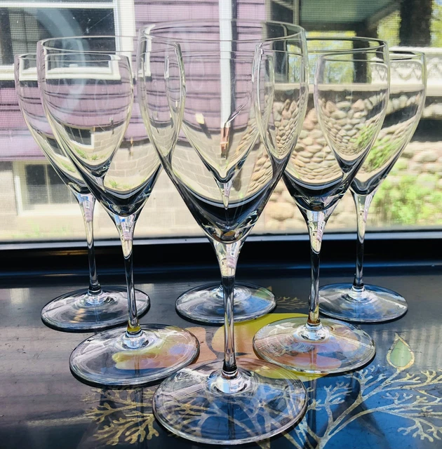6 Peill Putzler Crystal Iris Wine Glass Rare Signed Barware Delicate Mid Century 6 Peill Putzler Crystal Iris Wine Glass Rare Signed Barware Delicate Mid Century