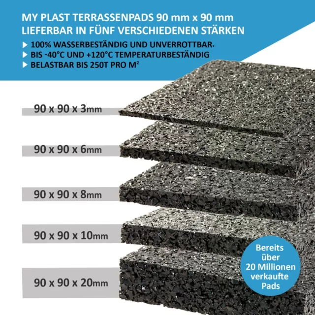 50 Stück Terrassenpad Terrassenpads Terrassenunterlage, Gummigranulat