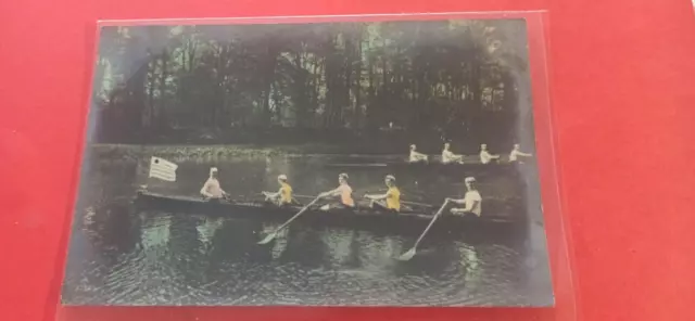 CPA Compétition Bateau d'aviron équipage sur un plan d'eau 1908 Tournai Belgique