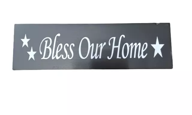 Bless Our Home Country farmhouse rustic shabby wood sign stars home decor