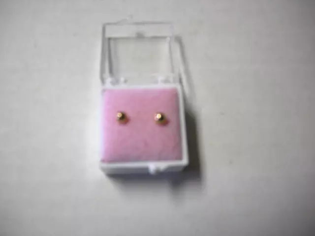 Baby First Earrings By Kelli's, 14k Gold Filled, Gold Balls, Studs, 1/8 " Wide