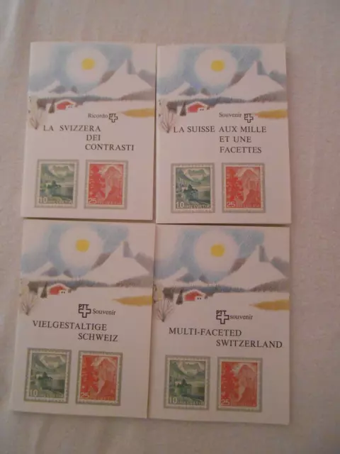 Schweiz PTT Souvenir Multi-Faceted Switzerland postfrisch Hefte in 4 Srachen