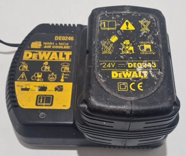 Dewalt DE0246 Genuine Battery Charger and Battery 24v 2.0ah NIMH+NICD