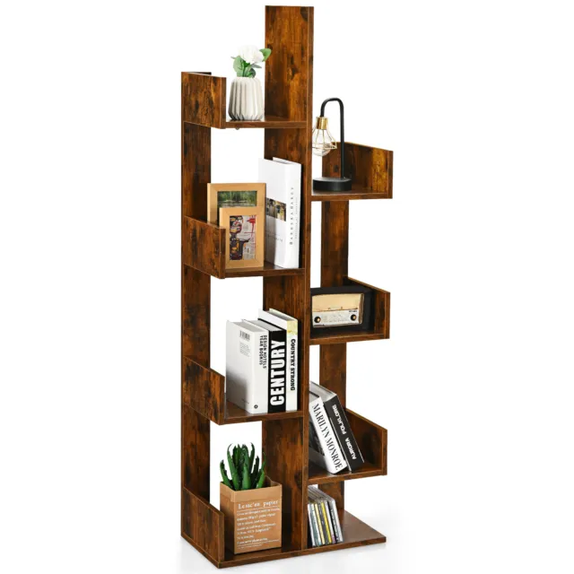 Giantex Tree-Shaped Bookshelf Utility Organizer Shelves Storage Bookcase
