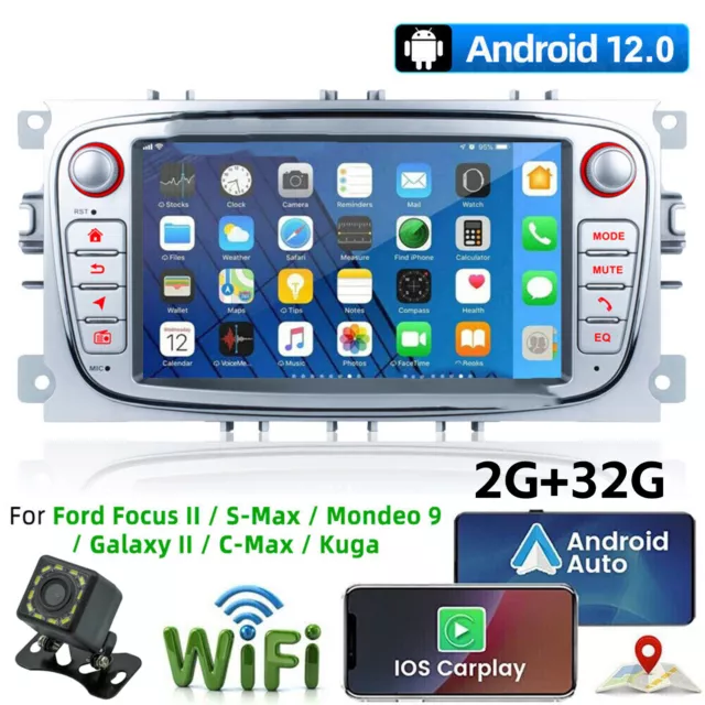 7" Android 12 Carplay Car Radio Stereo GPS Navi Wifi 2+32G For Ford Focus S-MAX