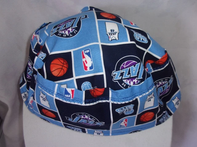 Surgical Caps/Scrub Caps/Sweat Band/NBA Design/Basket Ball/Utah/Blue/Orange/Ties