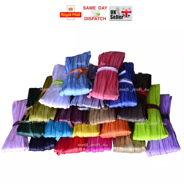 RAFFIA 23 COLOURS > 1m - 10m LENGTH < Paper Gifts Ribbon Decorating Scrapbooks