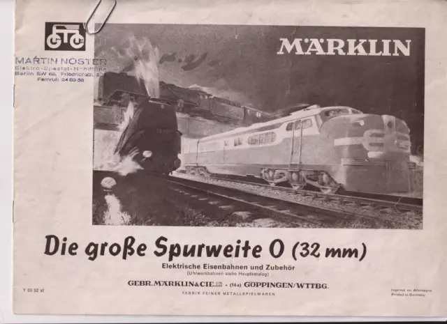 Märklin Katalog 1952, letzte Spur 0 Ausgabe