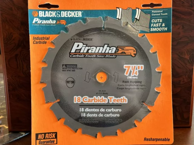 BLACK+DECKER 77-717 Piranha 7-1/4-Inch 18 Tooth ATB Thin Kerf Crosscuttin - Circular  Saw Blades 