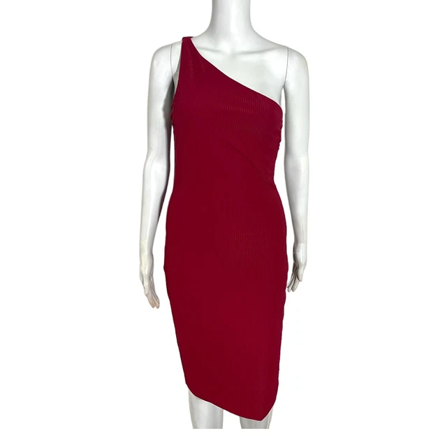 KOOKAI DRESS WOMENS 2 Red Maroon One Shoulder Bodycon Party 9324 $18.36 -  PicClick AU