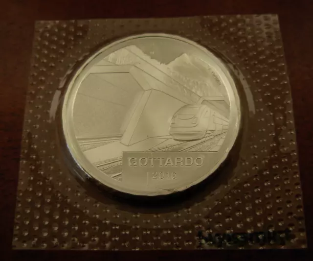 Switzerland 2016 Silver 20 Francs Gottardo Original Mint Sealed BU