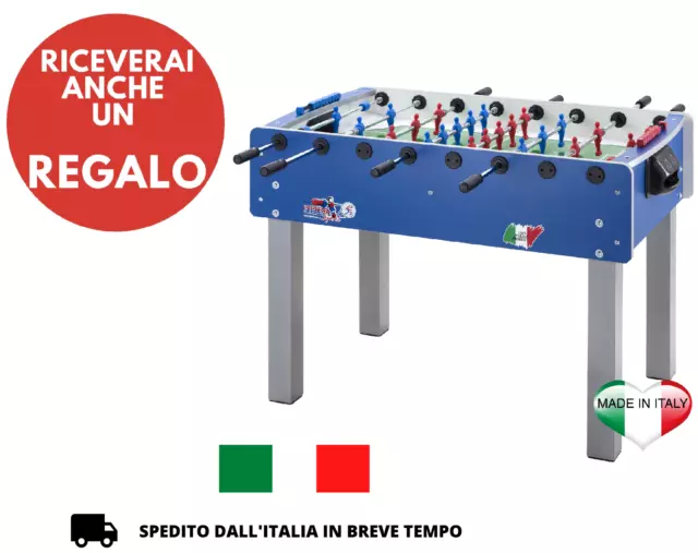 Calciobalilla Roberto Sport Export Nero/Blu con gettoniera - biliardino