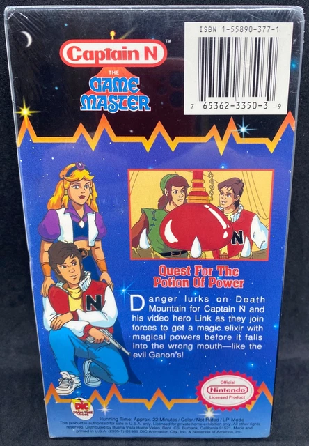 NINTENDO VHS RARE 1989 Captain N Game Master Quest for Potion USA New ...