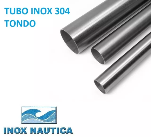 TUBO TONDO IN ACCIAIO INOX AISI 304 BARRA 1MT da 6 a 88,9 mm MISURE IN POLLICI