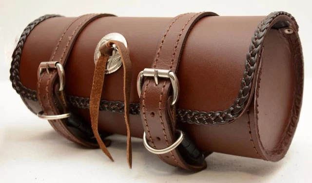 Gabeltasche / Rücksack Tasche Werkzeug- Leder Rund Brown
