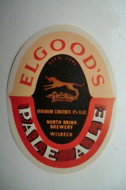 MINT ELGOOD'S WISBECH PALE ALE 9 1/3 fl oz BREWERY BOTTLE LABEL