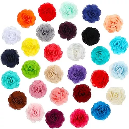 30 Pieces Dog Collar Flowers Pet Flower Bow Ties Multi-Color Dog Charms Flowers