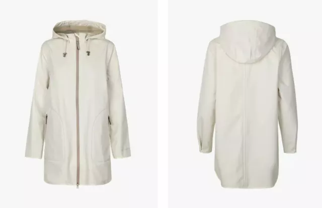 BNWT Ilse Jacobsen Hooded RainCoat 135 coat mac 34 UK 8 NEW White Sugar