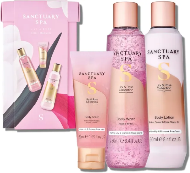 Sanctuary Spa - Little Moments Gift Set: Lily & Rose Body Wash, Lotion & Scrub