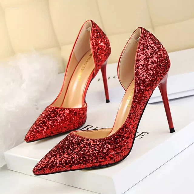 Escarpins Femme GÉMO Noirs à Paillettes - Taille 39 - Comme Neufs
