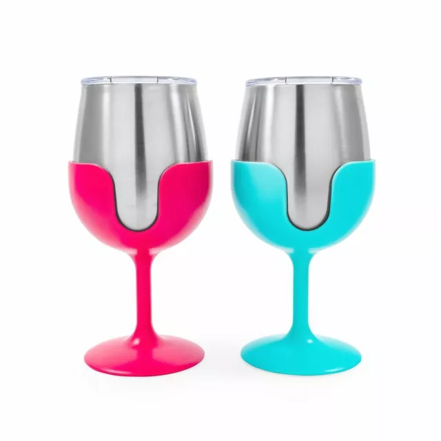 Life is Better at the Campsite Wine Tumbler Set (Blue / Pink) [CAMCO# 51915]