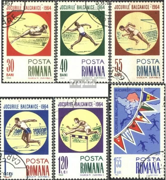 Romania 2299-2304 (complete issue) used 1964 Balkan Games 1964