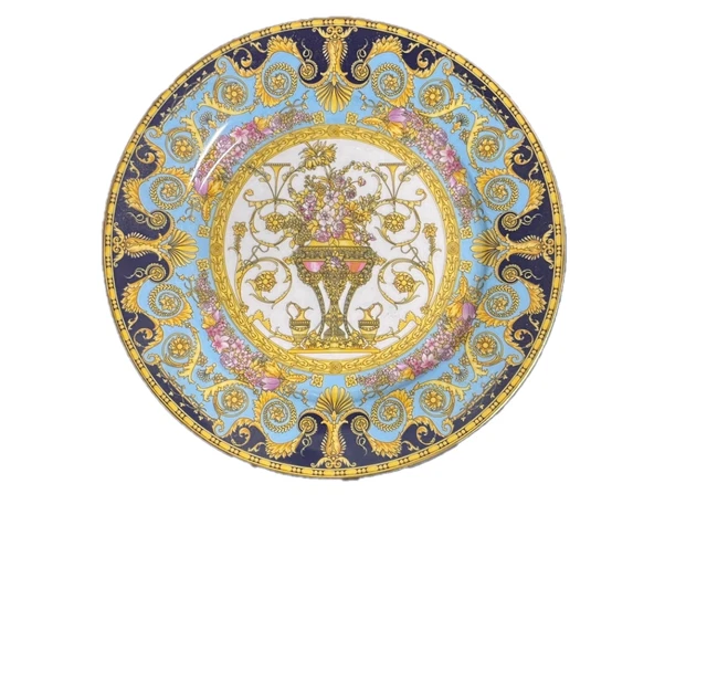 Placa de mantequilla de hueso de porcelana real china 7" azul cobalto con diseño de azulejo real