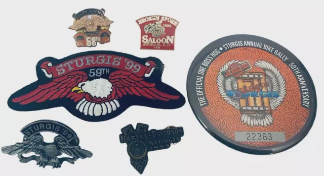 1998 1999 Sturgis Pin Lot motorcycle rally collectible biker vest pinback SD